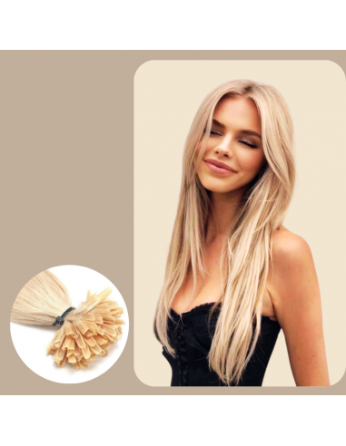 100 Extensions Kératine Raides Blond Platine Paris Déstockage Promo