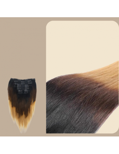 Kit Extensions à Clips Straight Ombre Brun Chocolat Blond 120 gr offre 