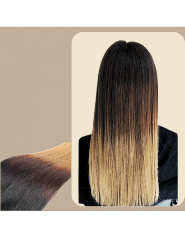 Extension à Clips Straight Ombre Brun Chocolat Blond Mono Bande Maxi Volume de France