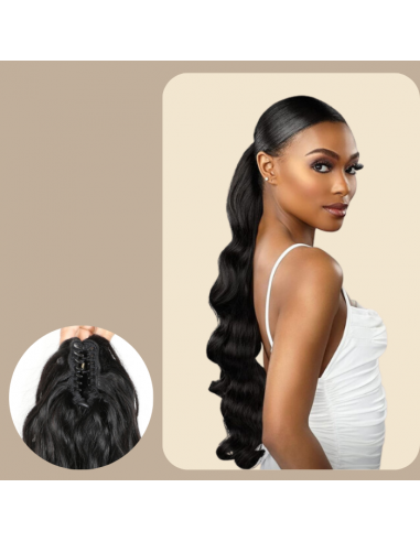 Queue de cheval Ponytail  Noir à Pince Naturel Remy Hair Body Wave pas cher chine