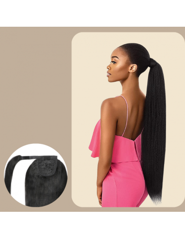 Queue de cheval Ponytail  Noir Ruban Magique Remy Hair Yaki Straight livraison et retour toujours gratuits