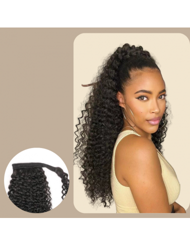 Queue de cheval Ponytail  Noir Ruban Magique Remy Hair Kinky Curly Le MVP de beaucoup