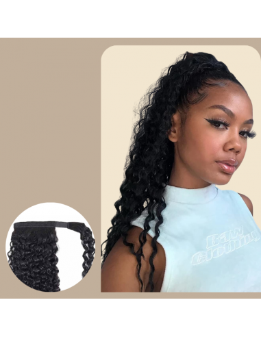 Queue de cheval Ponytail  Noir Ruban Magique Remy Hair  Afro Curly vente chaude votre 