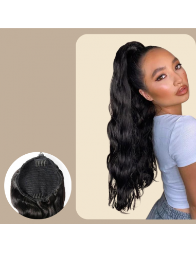 Queue de cheval Ponytail  Noir A Cordon Remy Hair Body Wave français