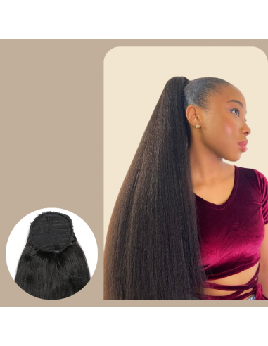 Queue de cheval Ponytail  Noir A Cordon Remy Hair Yaki Straight france