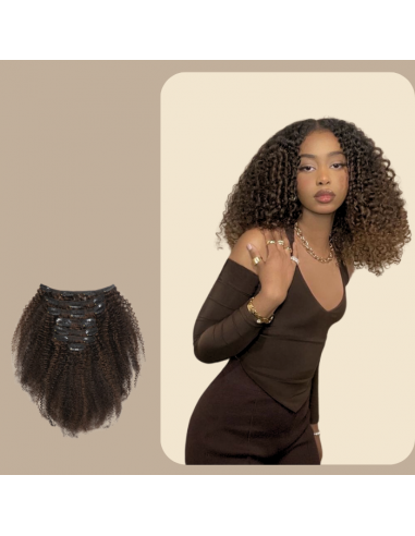 Afro Curly Chocolate 120g Clip-In Extensions Kit - Pidennyspakkaus livraison et retour toujours gratuits