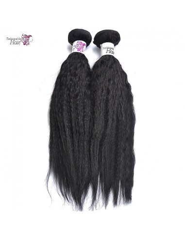 Lot de 2 tissages Kinky straight couleur naturelle 100%human hair qualité remy à prix réduit toute l'année