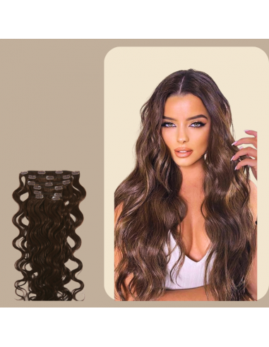 Chocolate Wavy Clip Extensions france