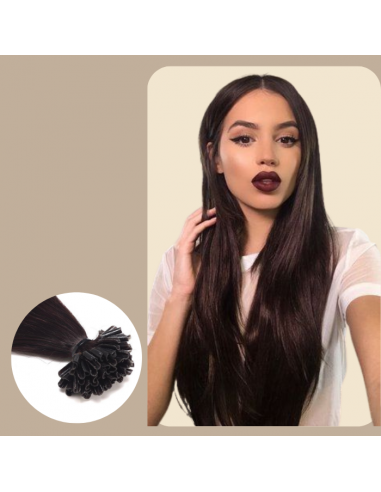 100 RAIDE Dark Brown Keratin Extensions s'inspire de l'anatomie humaine